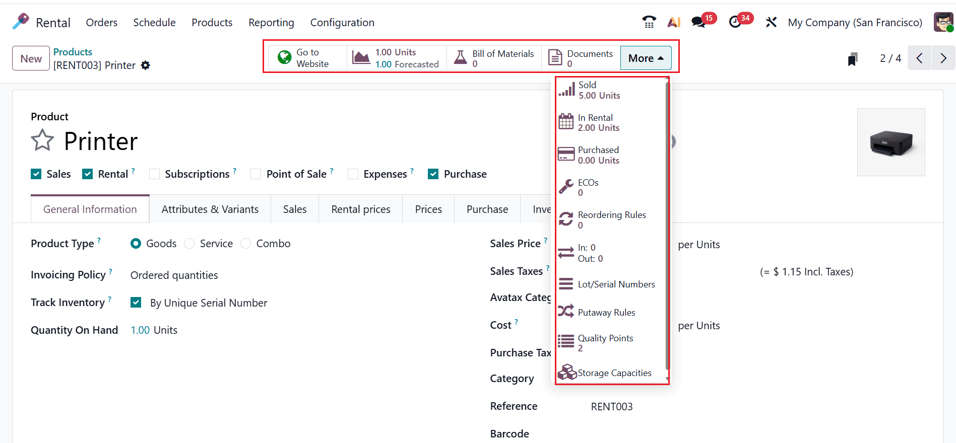 Как настроить арендуемые товары и периоды времени в Odoo 19-cybrosys, изображение 19