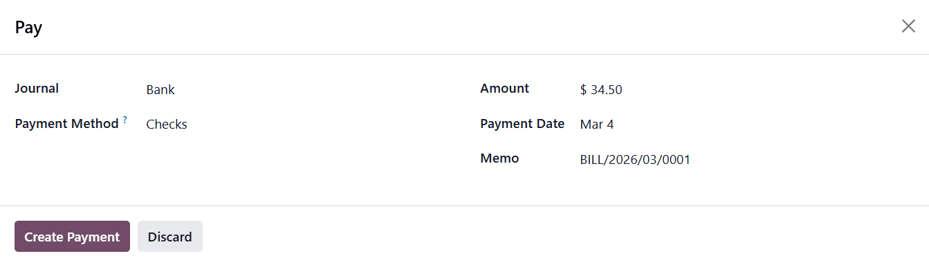 Как обрабатывать платежи поставщиками чеками в Odoo 19 Accounting-cybrosys, изображение 9