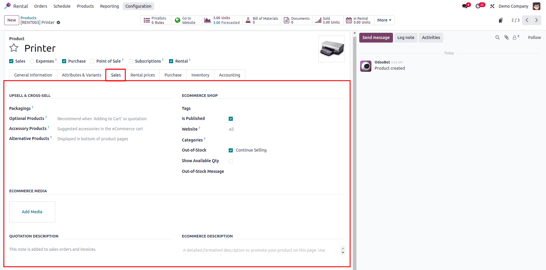 Как настроить арендуемые товары и периоды в Odoo 18-cybrosys, изображение 6
