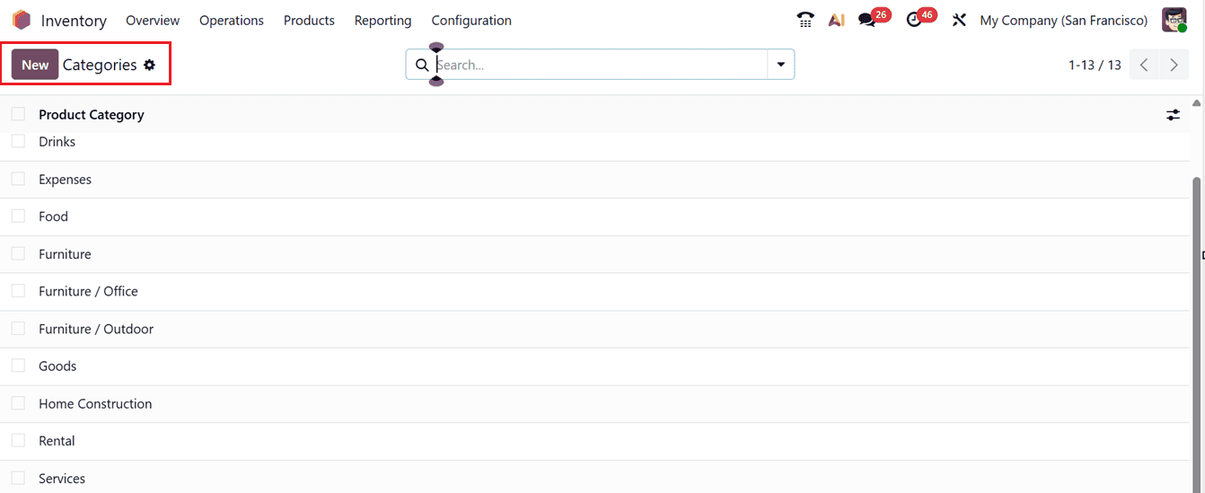 Как структурировать товарные запасы с помощью товарных категорий в Odoo 19-cybrosys, изображение 1