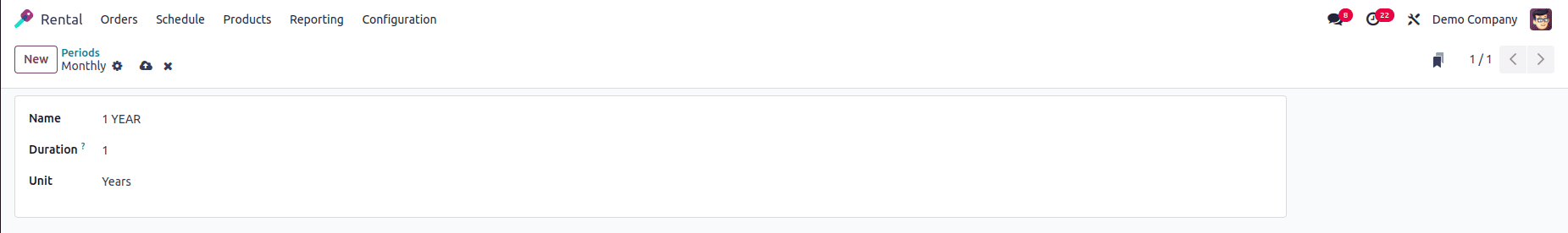 Как настроить арендуемые товары и периоды в Odoo 18-cybrosys, изображение 14