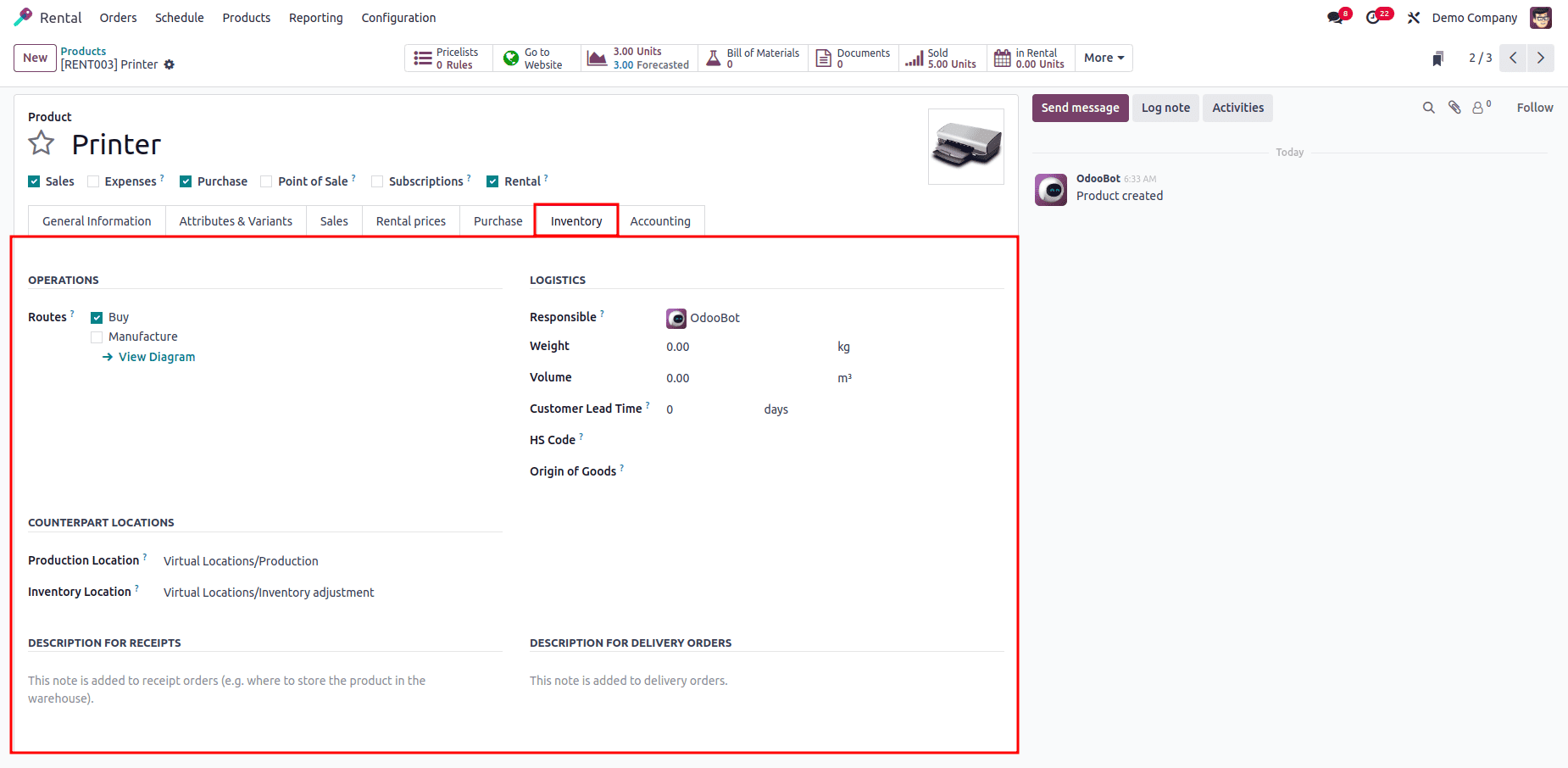 Как настроить арендуемые товары и периоды в Odoo 18-cybrosys, изображение 9