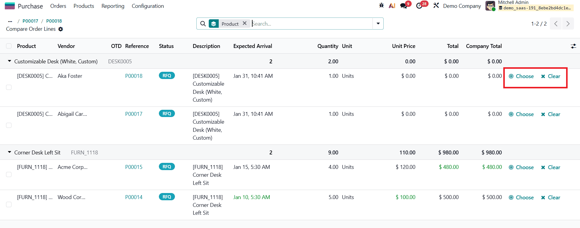 Обзор функции сравнения цен по предложениям для более разумных закупок в Odoo 19-cybrosys, изображение 7