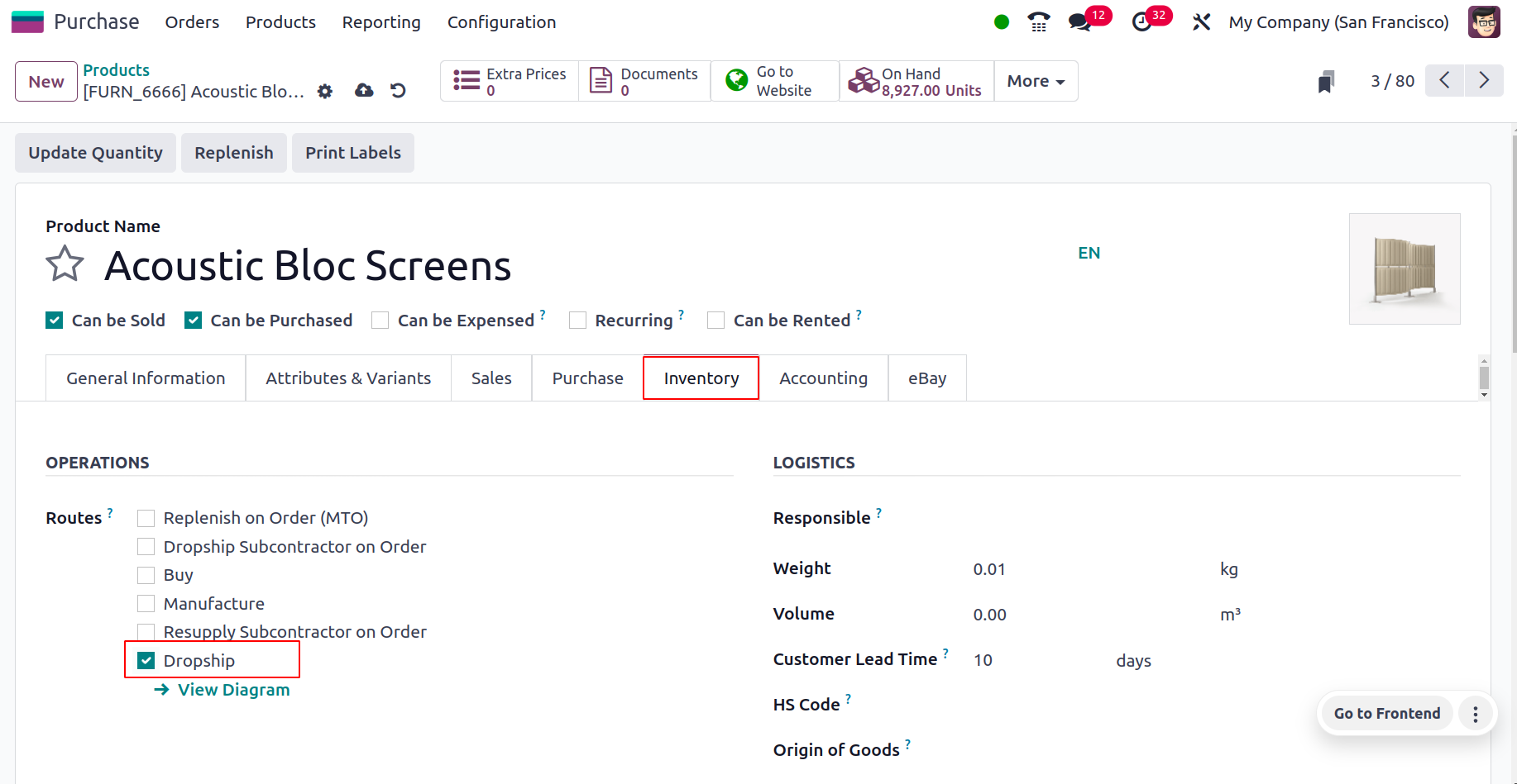 как управлять дропшиппингом в модуле закупок Odoo 17 Cybrosys, изображение 3