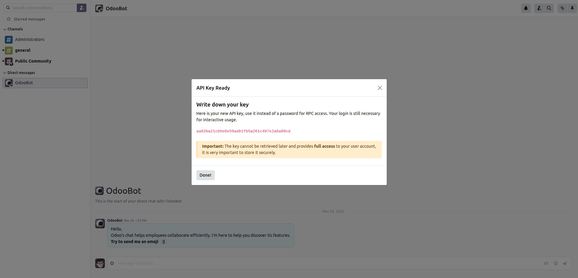 Как подключиться к Odoo 19 с помощью API-ключа - Cybrosys, изображение 4